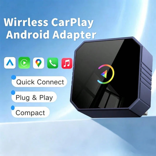 2026 Upgraded 2-In-1 Wireless CarPlay & Android Auto Adapter, Fast Connection, Stable Low-Latency, Wired To Wireless, Plug And Play, Car Upgrade Accessory, Compatible With IOS And Android Devices
