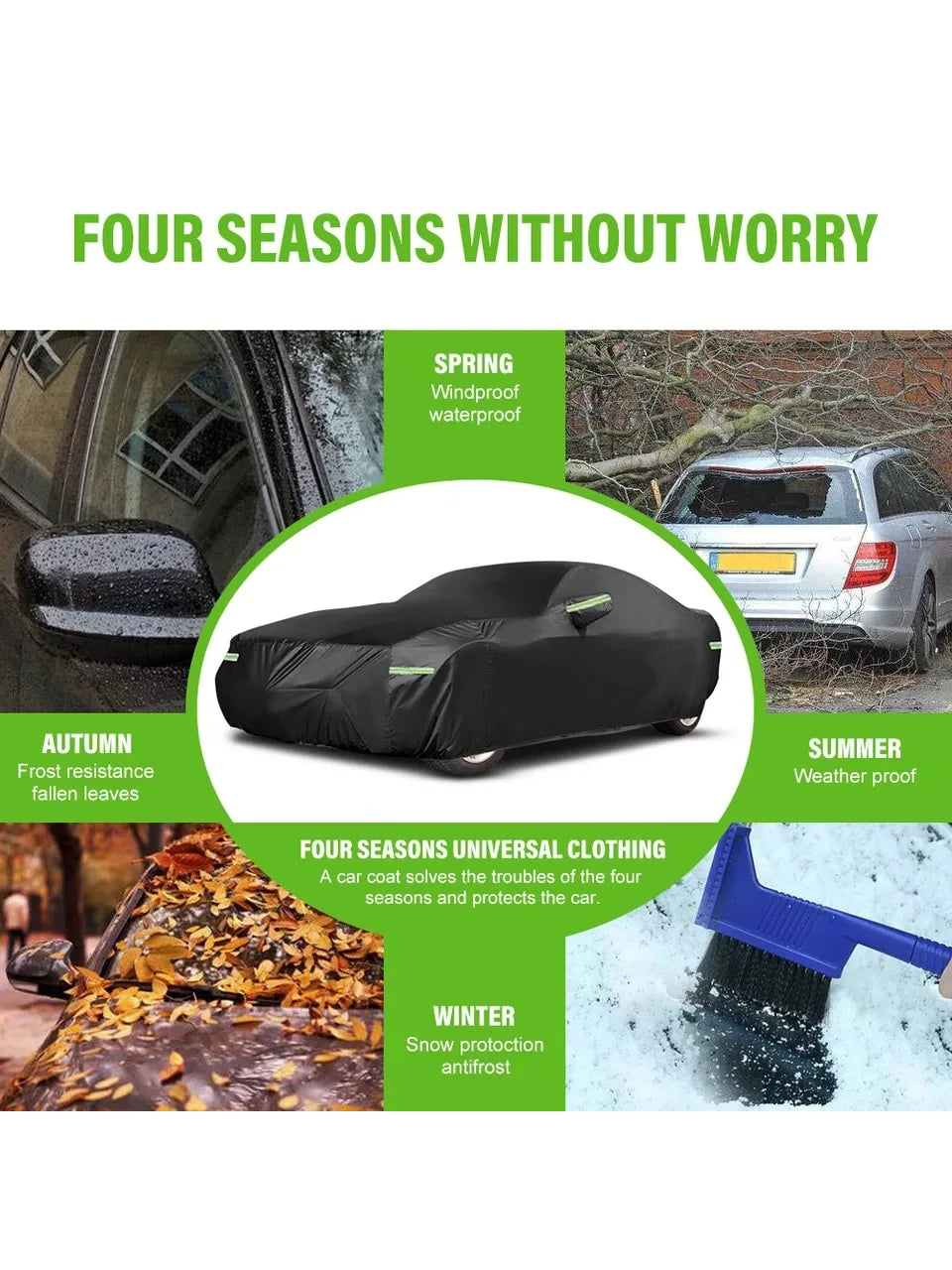 209*79*59 Inch Universal Car Sedan Cover Full Cover Sunlight Water Resistance UV Protector