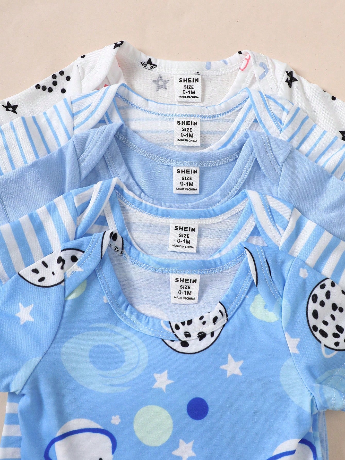 20pc Baby Boy Clothing Set: 5 Bodysuits + 5 Pants + 5 Hats + 5 Pairs Of Gloves, Summer