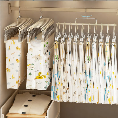 20pcs Baby Clothes Hanger, Infant Bib Socks Drying Rack, Multi-Function Hat Organizer Hooks For Children Room