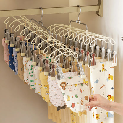 20pcs Baby Clothes Hanger, Infant Bib Socks Drying Rack, Multi-Function Hat Organizer Hooks For Children Room