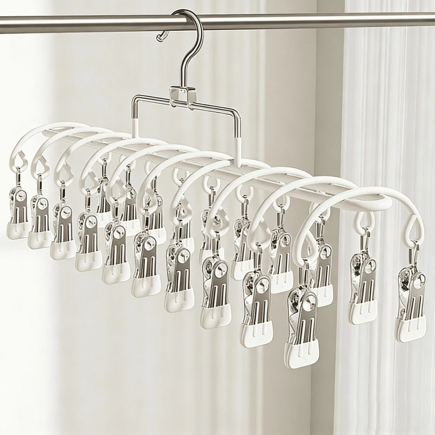 20pcs Baby Clothes Hanger, Infant Bib Socks Drying Rack, Multi-Function Hat Organizer Hooks For Children Room