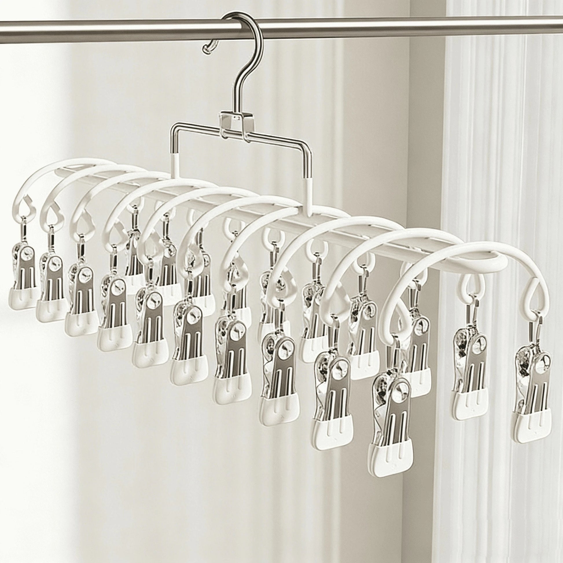 20pcs Baby Clothes Hanger, Infant Bib Socks Drying Rack, Multi-Function Hat Organizer Hooks For Children Room