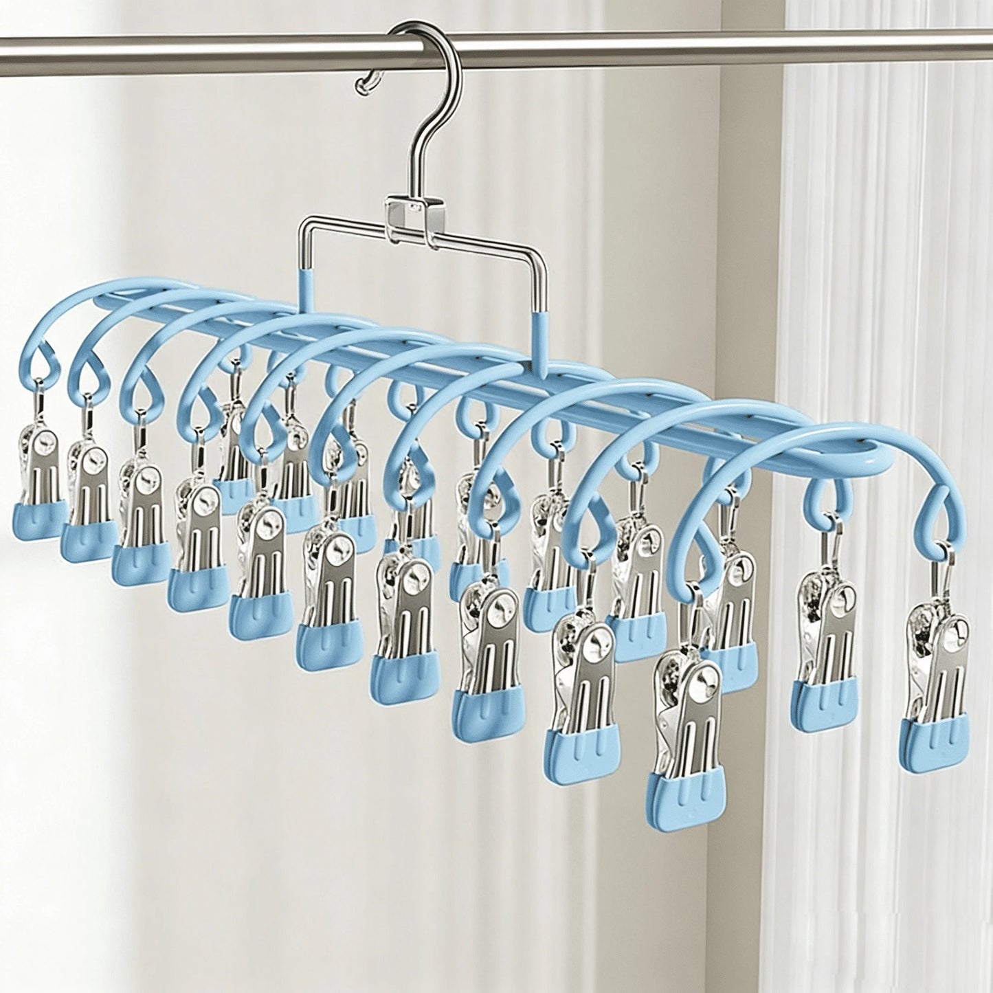 20pcs Baby Clothes Hanger, Infant Bib Socks Drying Rack, Multi-Function Hat Organizer Hooks For Children Room