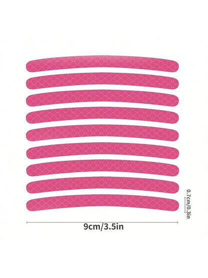 20pcs Car Wheel Hub Reflective Sticker, Colorful & Luminous Pink Rim Decorative Stripe Sticker For Night Use