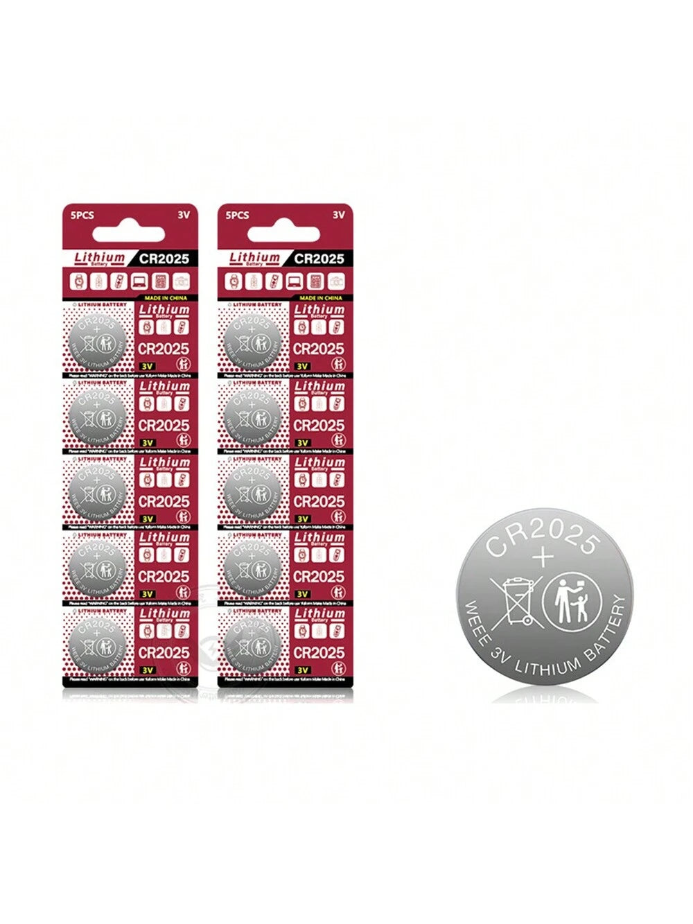 20PCS CR2025 Battery CR 2025 3V Lithium Battery DL2025 BR2025 KCR2025 For Car Remote Control Watch Button Coin Cells