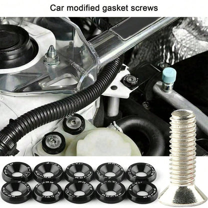 20pcs M6 Anodized Aluminum Washers (10 Sets) And Bolt Sets (10 Sets), Suitable For Automotive And Motorcycle Bumper Engine Recessed Screws, Decorative Screws And Washers In Multiple Colors, Car Modifi