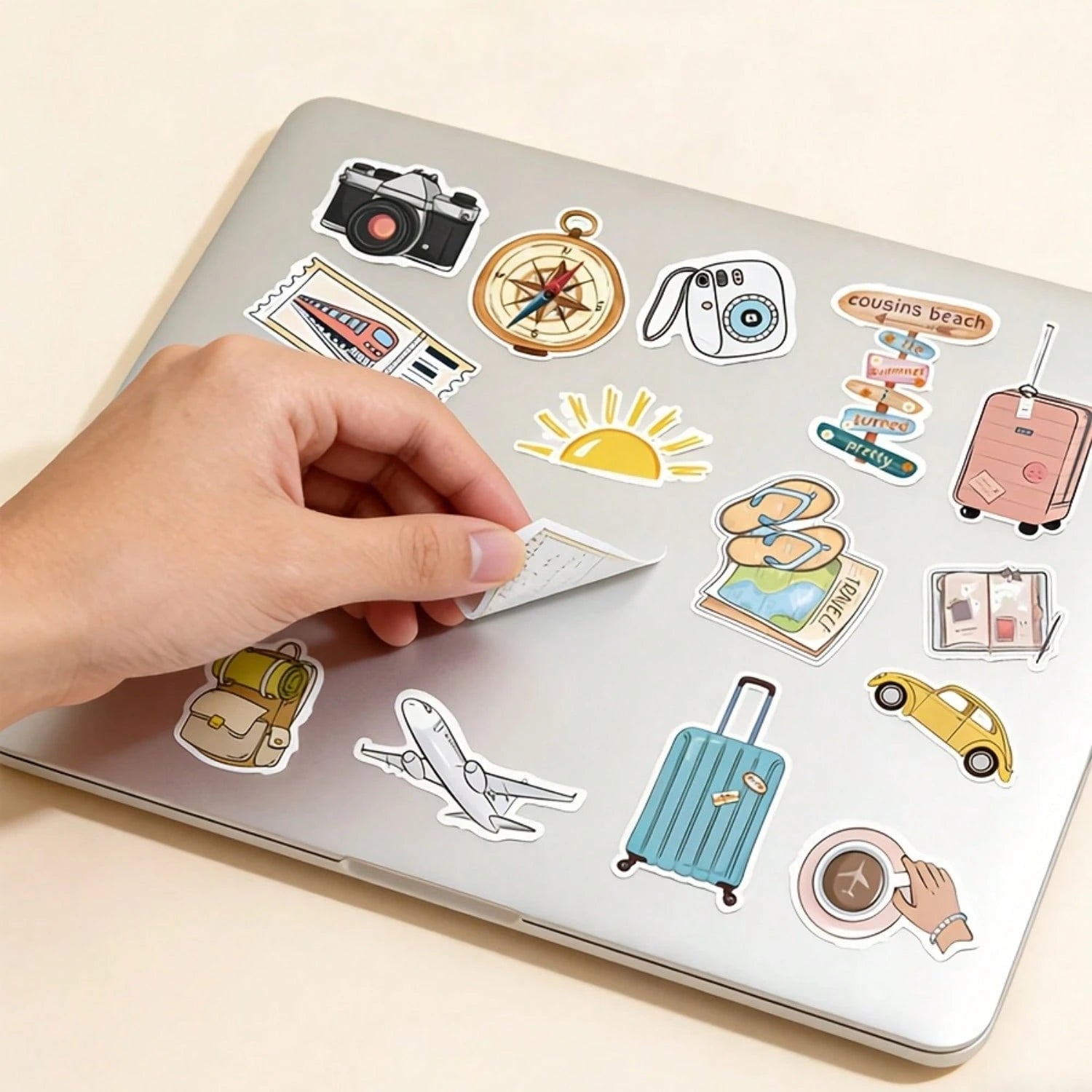 20pcs Travel Vacation Theme Stickers, "Adventure Is Out There" Travel Decals, Suitable For Travel Journals, Suitcases, Water Bottles, Notebooks, Planners, Laptops, Vacation Trips, Cameras, Compasses