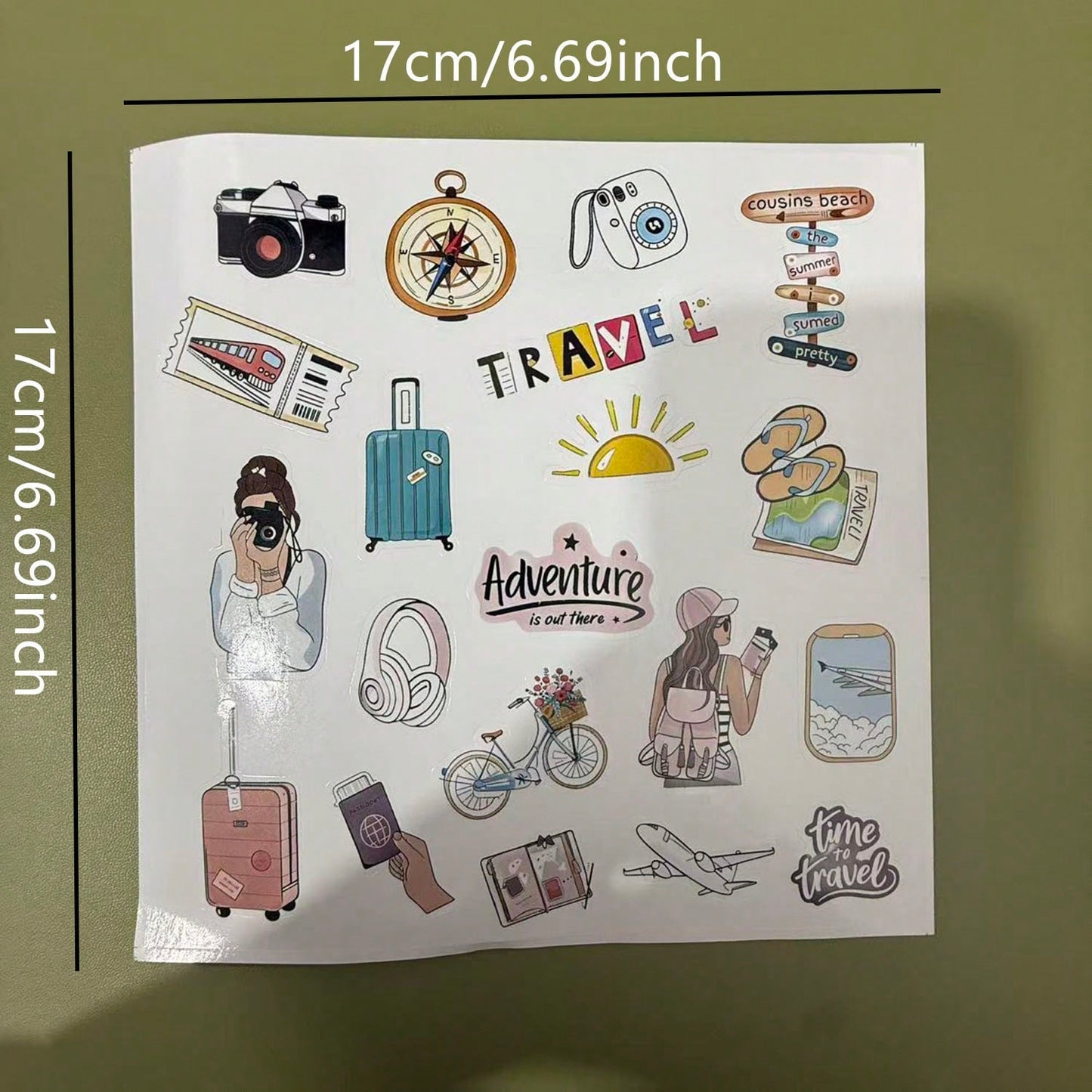20pcs Travel Vacation Theme Stickers, "Adventure Is Out There" Travel Decals, Suitable For Travel Journals, Suitcases, Water Bottles, Notebooks, Planners, Laptops, Vacation Trips, Cameras, Compasses