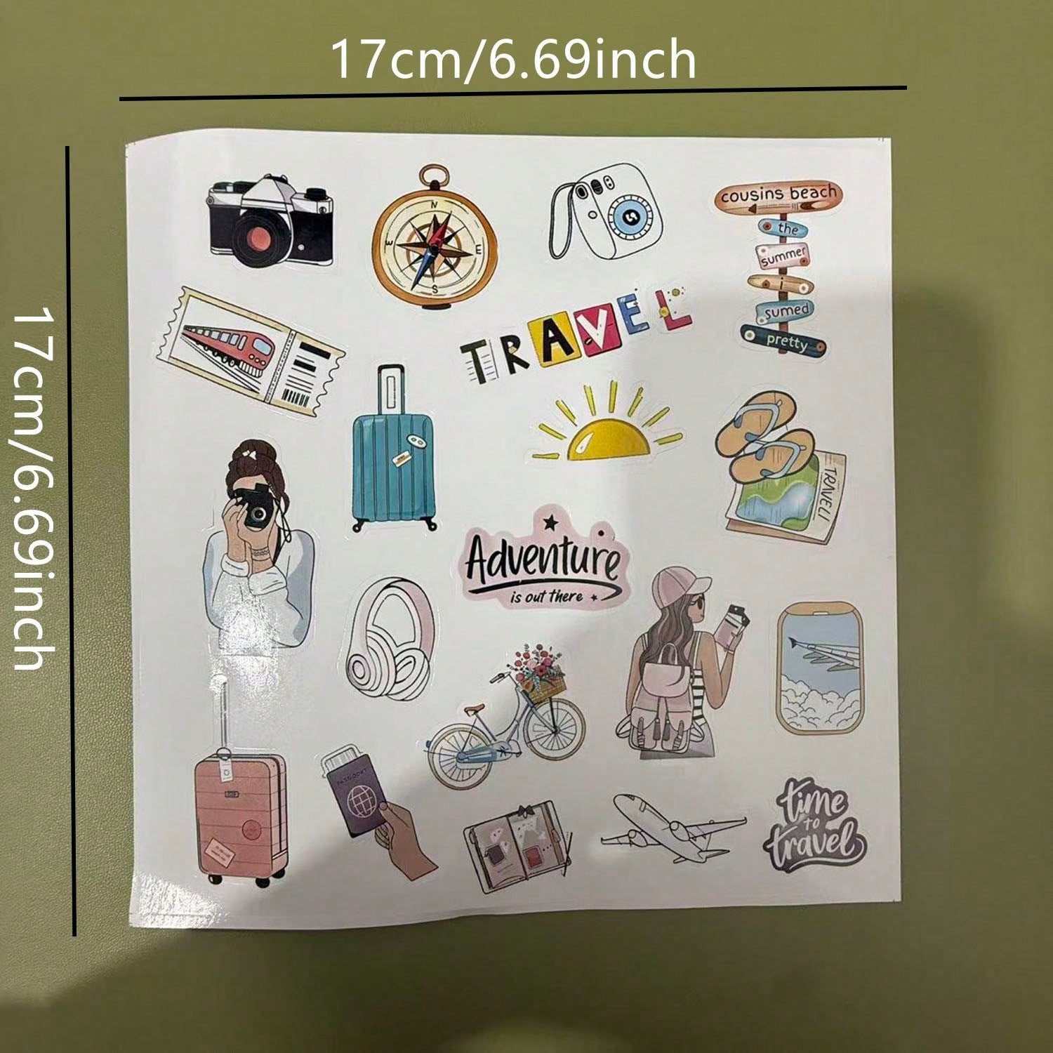20pcs Travel Vacation Theme Stickers, "Adventure Is Out There" Travel Decals, Suitable For Travel Journals, Suitcases, Water Bottles, Notebooks, Planners, Laptops, Vacation Trips, Cameras, Compasses