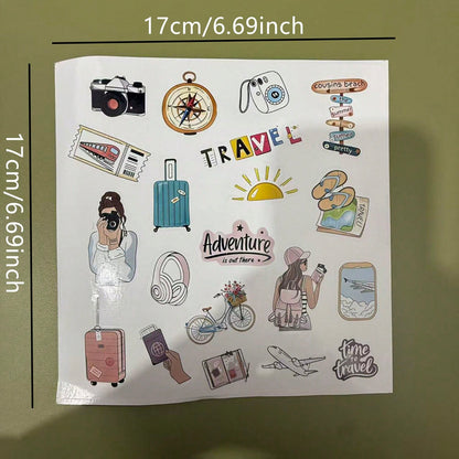 20pcs Travel Vacation Theme Stickers, "Adventure Is Out There" Travel Decals, Suitable For Travel Journals, Suitcases, Water Bottles, Notebooks, Planners, Laptops, Vacation Trips, Cameras, Compasses