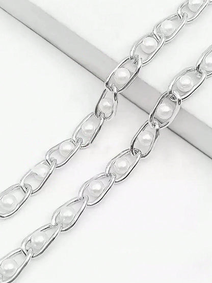 23.62-43.31 Inch Faux Pearl Chain Strap, Replaceable Shoulder Strap For Handbags And Crossbody Bags