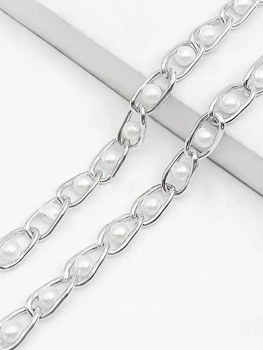 23.62-43.31 Inch Faux Pearl Chain Strap, Replaceable Shoulder Strap For Handbags And Crossbody Bags