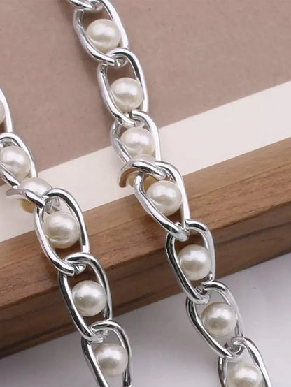 23.62-43.31 Inch Faux Pearl Chain Strap, Replaceable Shoulder Strap For Handbags And Crossbody Bags
