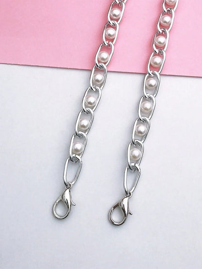 23.62-43.31 Inch Faux Pearl Chain Strap, Replaceable Shoulder Strap For Handbags And Crossbody Bags