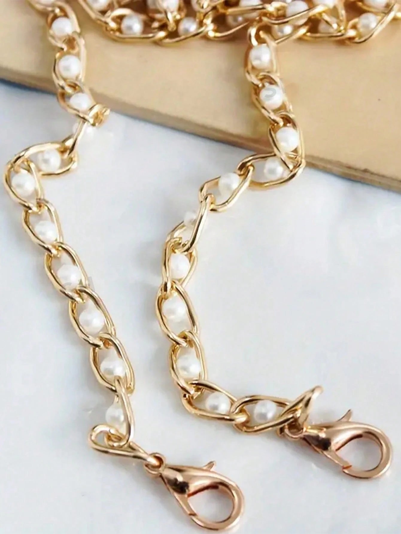 23.62-43.31 Inch Faux Pearl Chain Strap, Replaceable Shoulder Strap For Handbags And Crossbody Bags