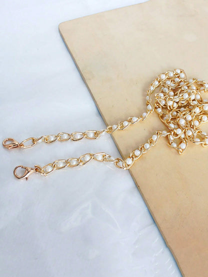 23.62-43.31 Inch Faux Pearl Chain Strap, Replaceable Shoulder Strap For Handbags And Crossbody Bags