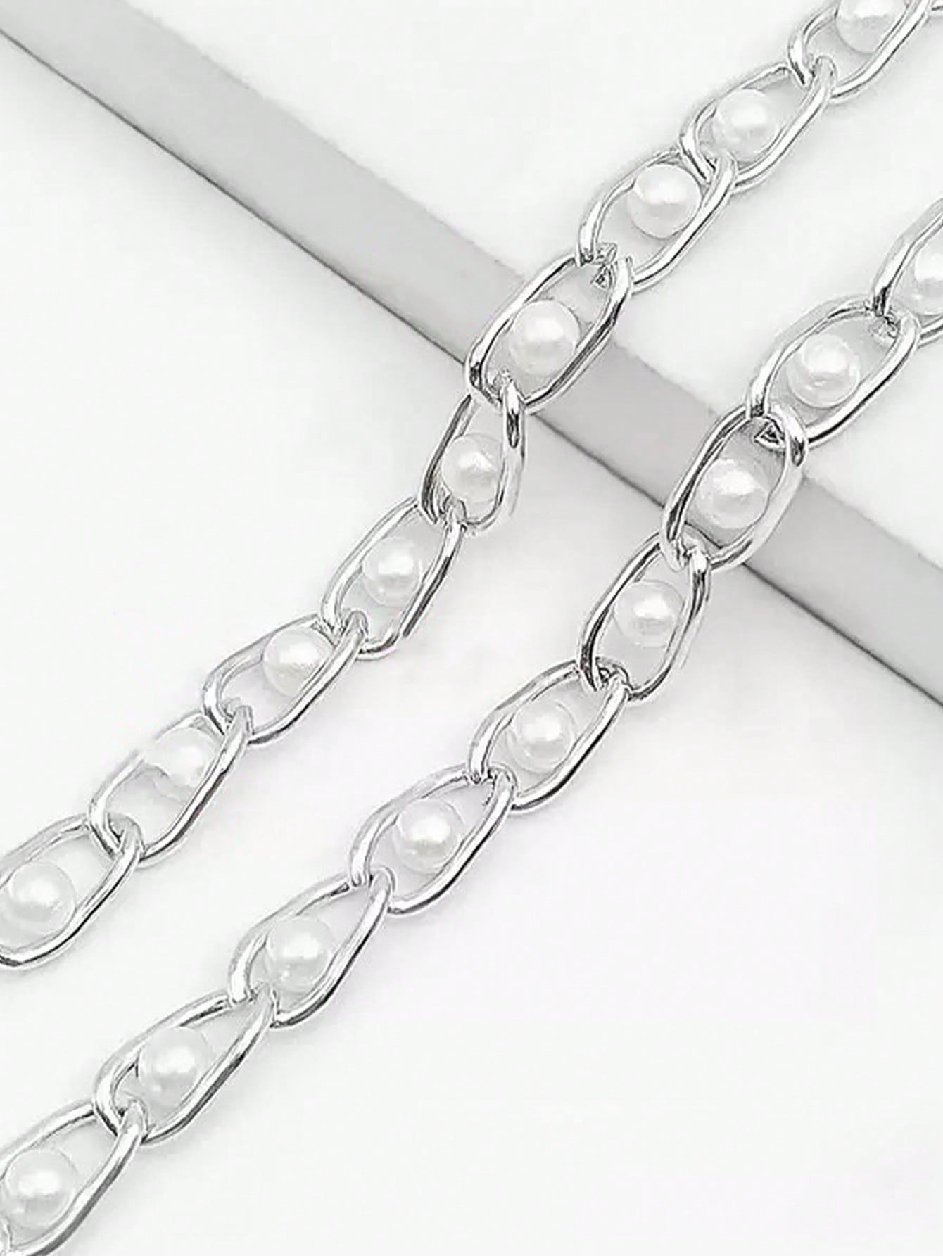 23.62-43.31 Inch Faux Pearl Chain Strap, Replaceable Shoulder Strap For Handbags And Crossbody Bags