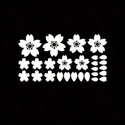 27pcs Cherry Blossom Car Sticker Set, Colorful Cherry Blossom Decals, Vinyl Waterproof Modification Accessories, Suitable For Windshield, Car Windows And Motorcycle, Exterior Decoration|Floral Sticker