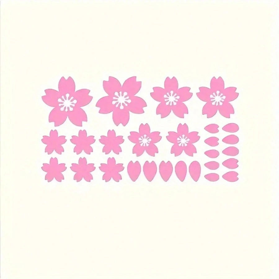 27pcs Cherry Blossom Car Sticker Set, Colorful Cherry Blossom Decals, Vinyl Waterproof Modification Accessories, Suitable For Windshield, Car Windows And Motorcycle, Exterior Decoration|Floral Sticker