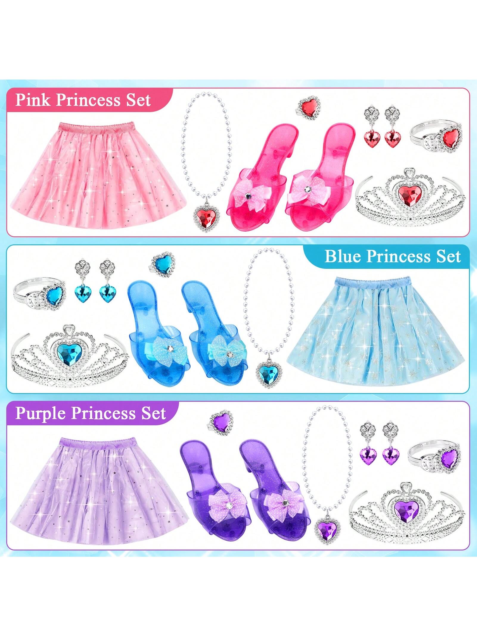 28 PCS Toys For Girls, Princess Dresses For Girls, Unicorns Gifts For Girls, Princess Dress Up Clothes For Little Girls, Skirts, Princess Shoes, Crowns, Jewery, 3+ Year Old Girls Birthday