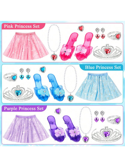 28 PCS Toys For Girls, Princess Dresses For Girls, Unicorns Gifts For Girls, Princess Dress Up Clothes For Little Girls, Skirts, Princess Shoes, Crowns, Jewery, 3+ Year Old Girls Birthday