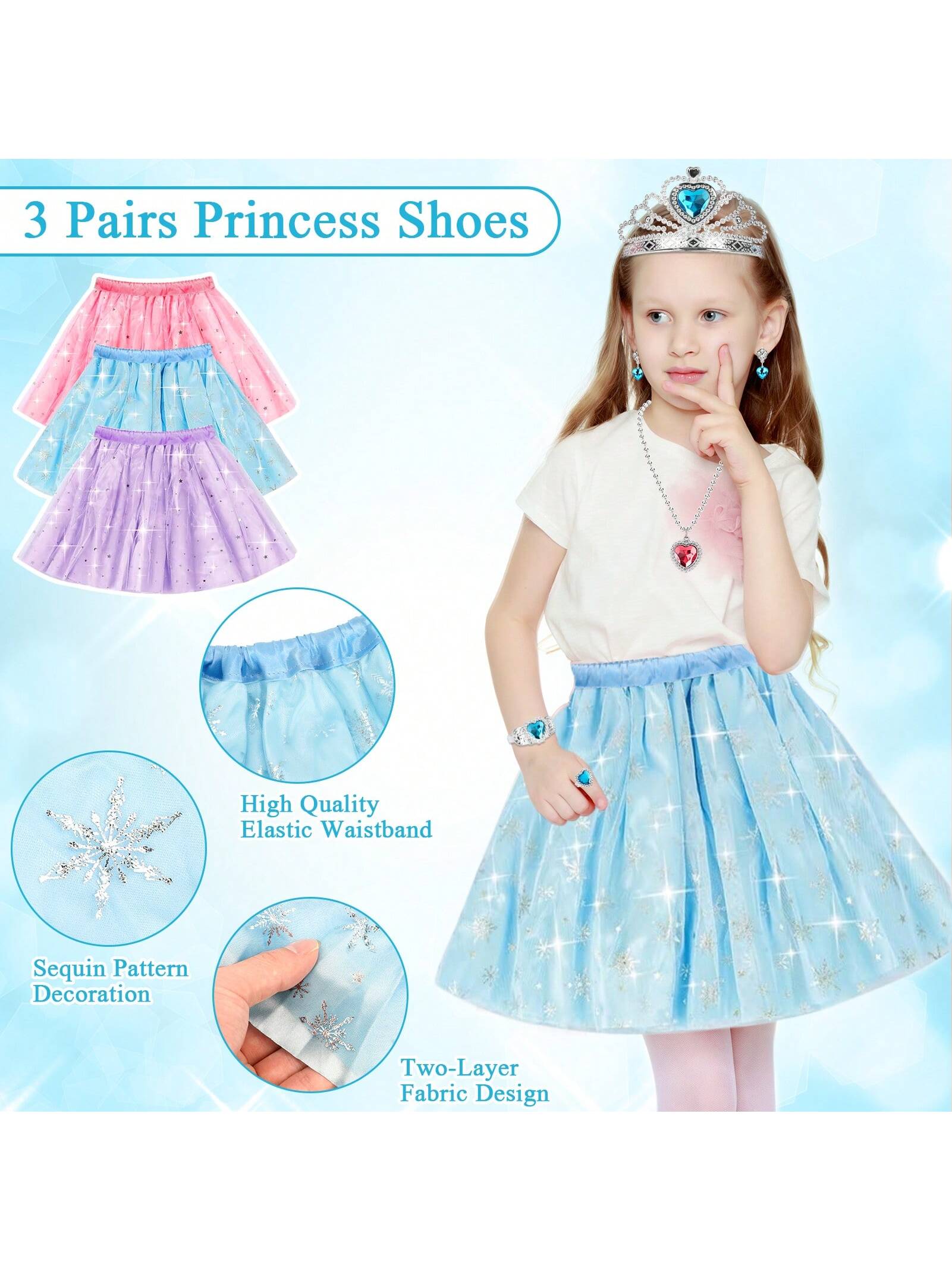 28 PCS Toys For Girls, Princess Dresses For Girls, Unicorns Gifts For Girls, Princess Dress Up Clothes For Little Girls, Skirts, Princess Shoes, Crowns, Jewery, 3+ Year Old Girls Birthday