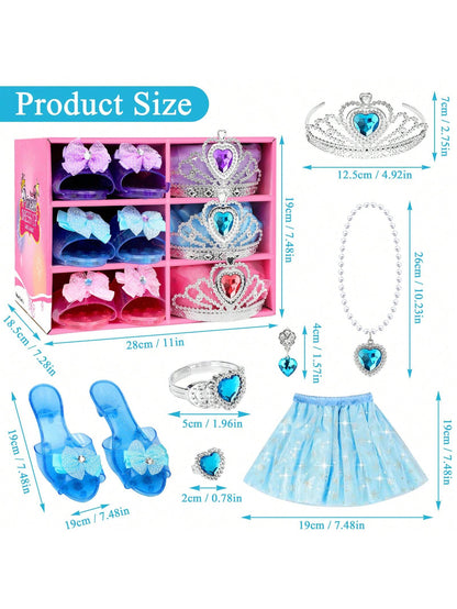 28 PCS Toys For Girls, Princess Dresses For Girls, Unicorns Gifts For Girls, Princess Dress Up Clothes For Little Girls, Skirts, Princess Shoes, Crowns, Jewery, 3+ Year Old Girls Birthday