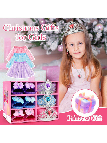 28 PCS Toys For Girls, Princess Dresses For Girls, Unicorns Gifts For Girls, Princess Dress Up Clothes For Little Girls, Skirts, Princess Shoes, Crowns, Jewery, 3+ Year Old Girls Birthday