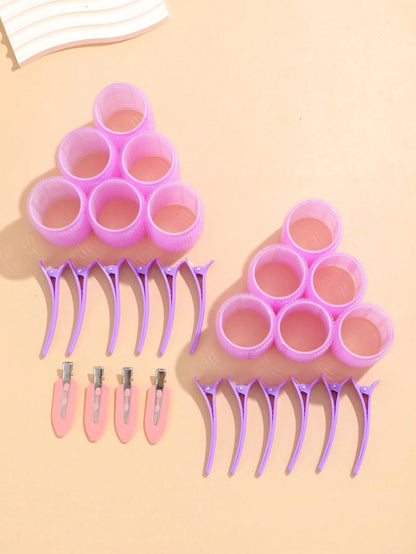 28pcs/Set Large Size Hair Rollers With Clips, Self-Gripping Curler Suitable For Long/Medium/Short Hair And Bangs, DIY Hair Curling Tool