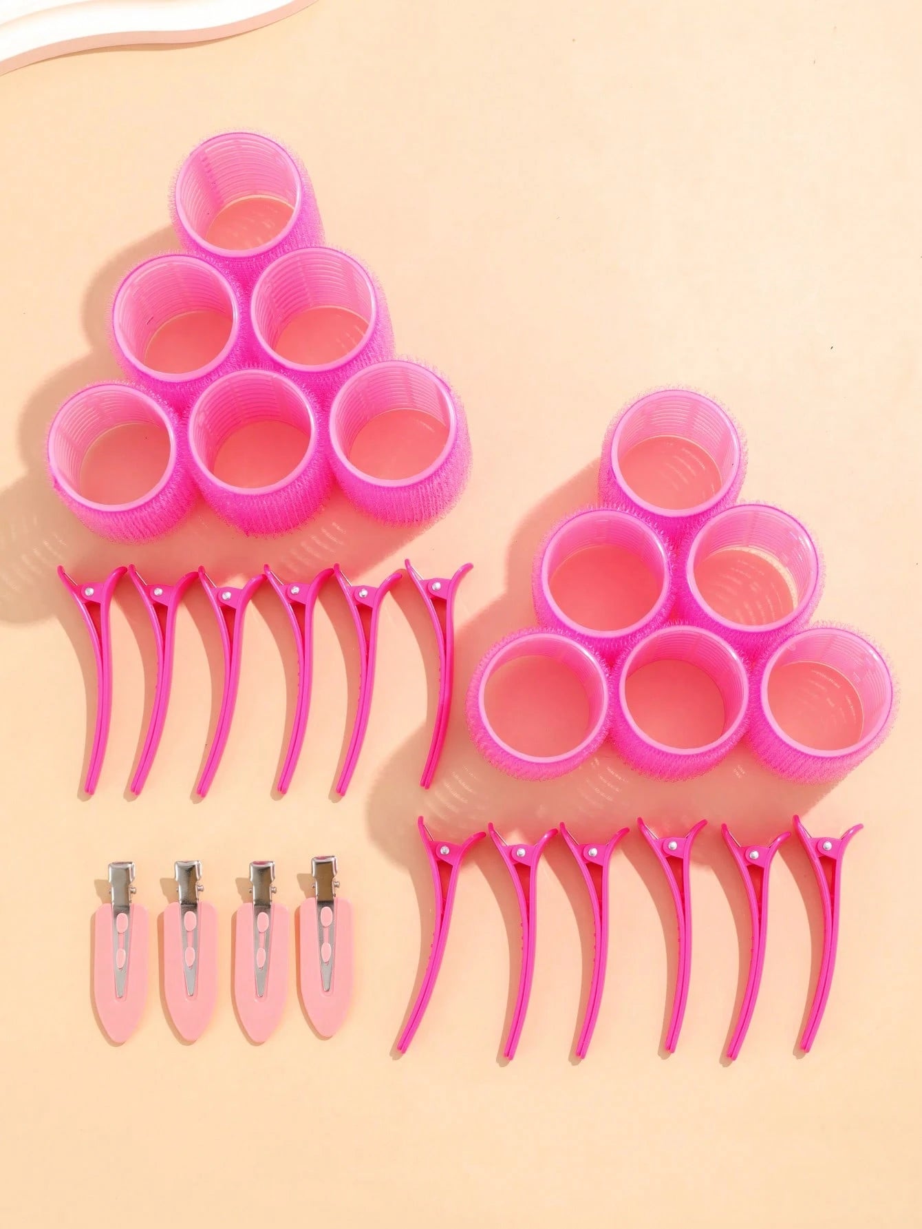 28pcs/Set Large Size Hair Rollers With Clips, Self-Gripping Curler Suitable For Long/Medium/Short Hair And Bangs, DIY Hair Curling Tool