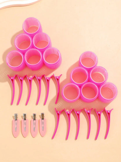 28pcs/Set Large Size Hair Rollers With Clips, Self-Gripping Curler Suitable For Long/Medium/Short Hair And Bangs, DIY Hair Curling Tool