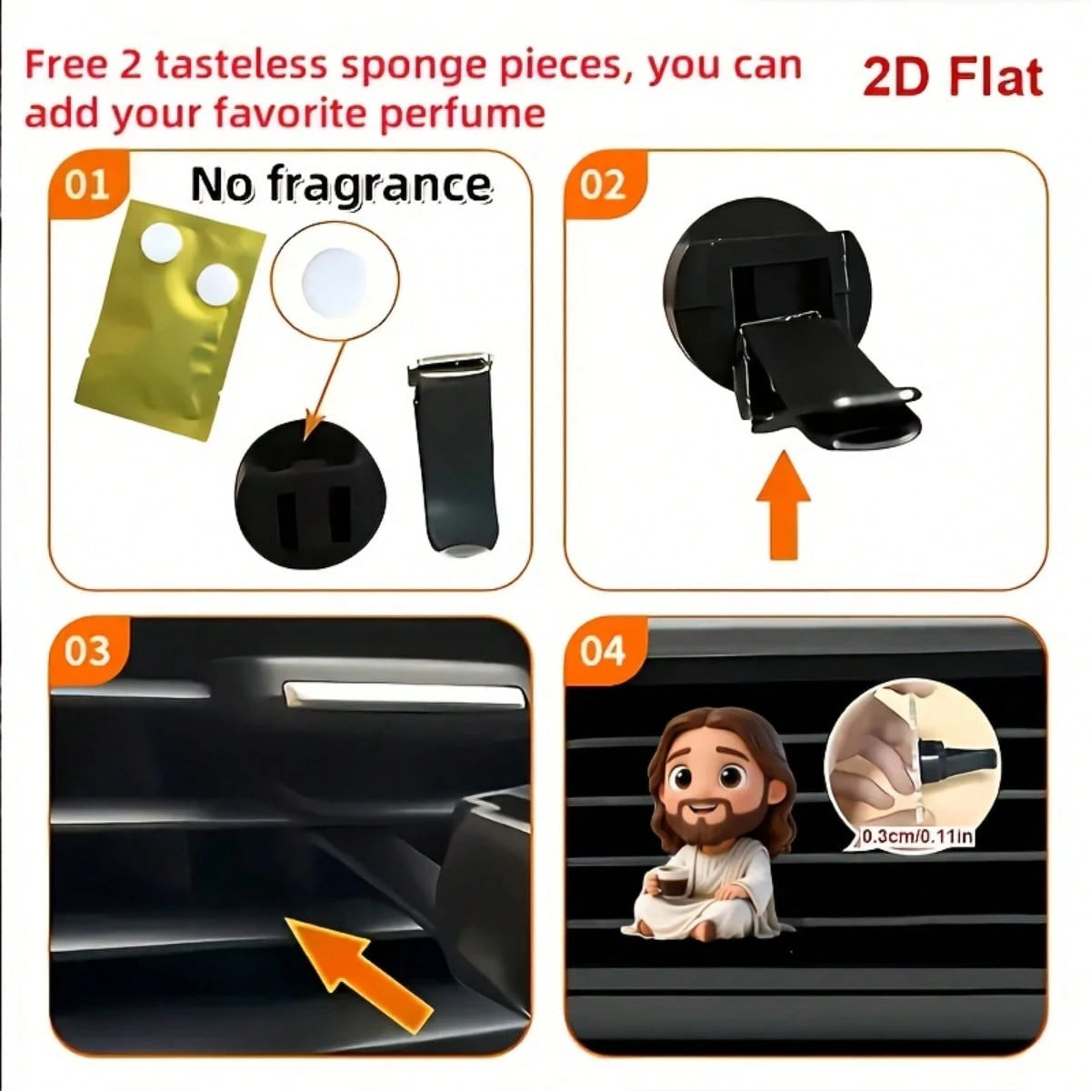 2D Cartoon Jesus Drinking Coffee Car Fragrance Hanging Ornament, Decoration Accessory Without Fragrance, Can Be Self-Filled With Fragrance Sponge, Car Air Freshener Diffuser