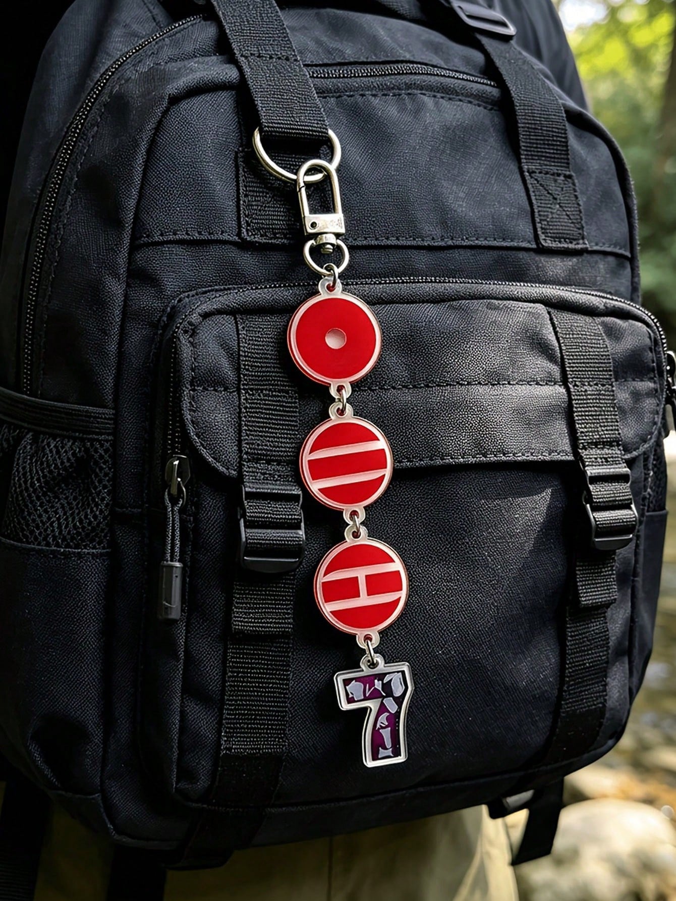 2D Flat- 2D Acrylic Keychain And Bag Pendant, Double-Sided Printed Charm, Red Design