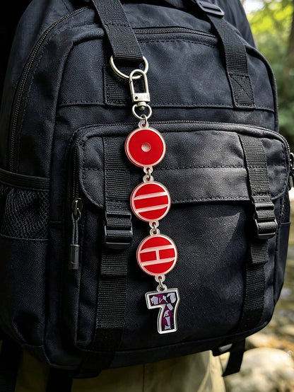 2D Flat- 2D Acrylic Keychain And Bag Pendant, Double-Sided Printed Charm, Red Design