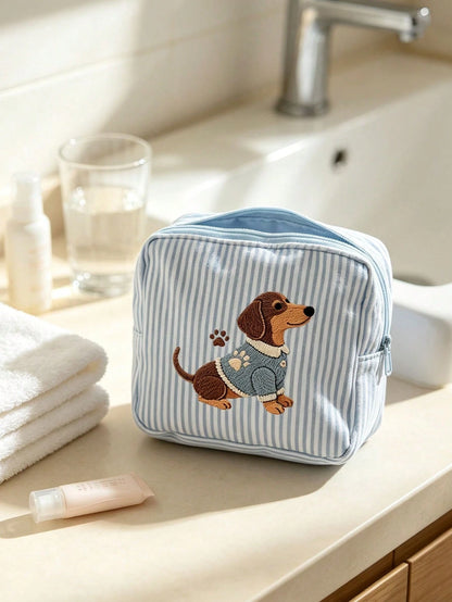 2D Flat Embroidery Puppy Print Minimalist Mini Bag, Portable Storage Bag, Sanitary Napkin Bag, Period Bag, Tampon Bag, Sanitary Napkin Storage Bag, Girls Tampon Storage Bag, Women's Makeup Bag, Coin P