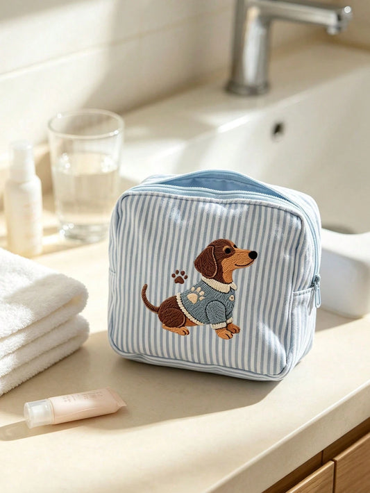 2D Flat Embroidery Puppy Print Minimalist Mini Bag, Portable Storage Bag, Sanitary Napkin Bag, Period Bag, Tampon Bag, Sanitary Napkin Storage Bag, Girls Tampon Storage Bag, Women's Makeup Bag, Coin P
