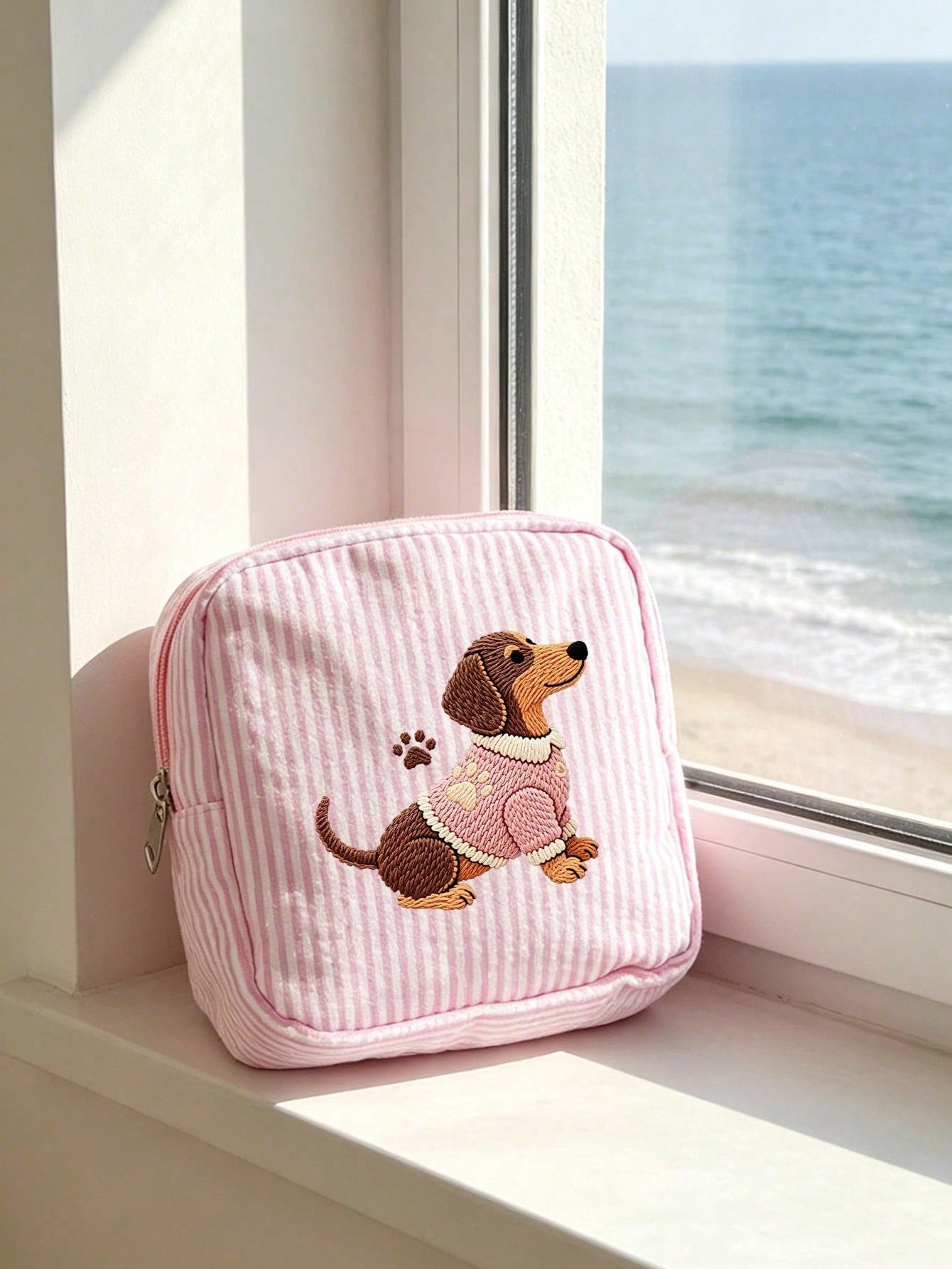 2D Flat Embroidery Puppy Print Minimalist Mini Bag, Portable Storage Bag, Sanitary Napkin Bag, Period Bag, Tampon Bag, Sanitary Napkin Storage Bag, Girls Tampon Storage Bag, Women's Makeup Bag, Coin P