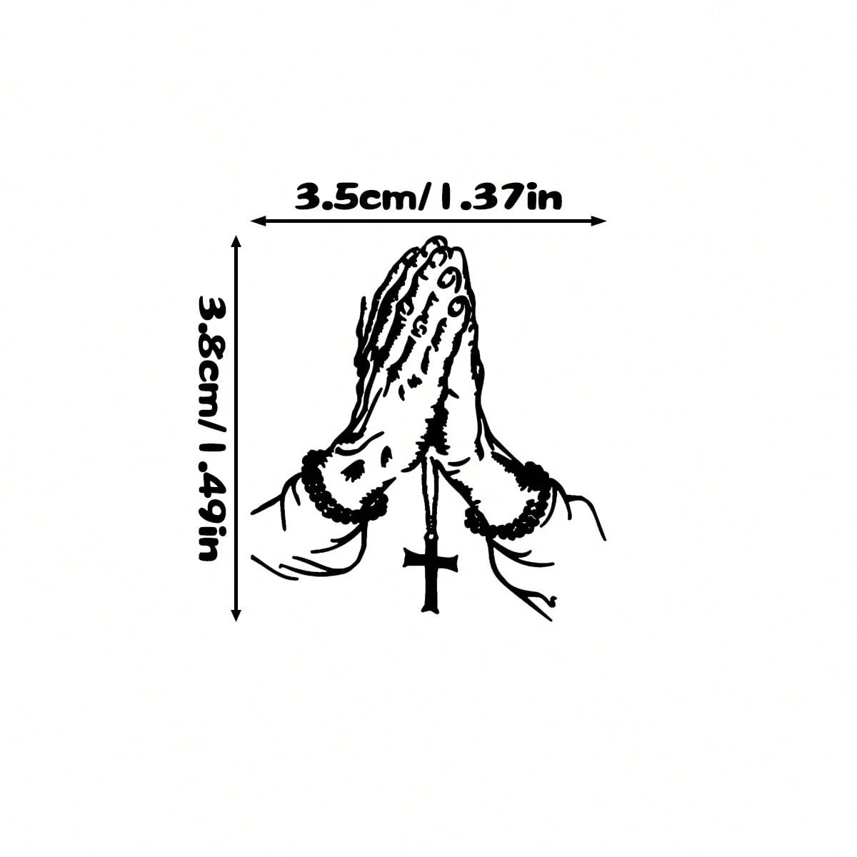 2D Flat- Prayer Hand Sticker, Car Rearview Mirror Sticker, Car Shaped Window Glass Motorcycle Laptop Vinyl Sticker, Car Sticker