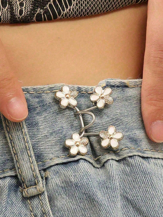 2pairs Women's Fashionable Metal Buckle Designed Adjustable Waistband, Detachable & Adjustable, Avoid Unexpected Exposure For Daily Casual Wear, Nice Gift For FriendsBody Care For Travel,Sport,Outdoor