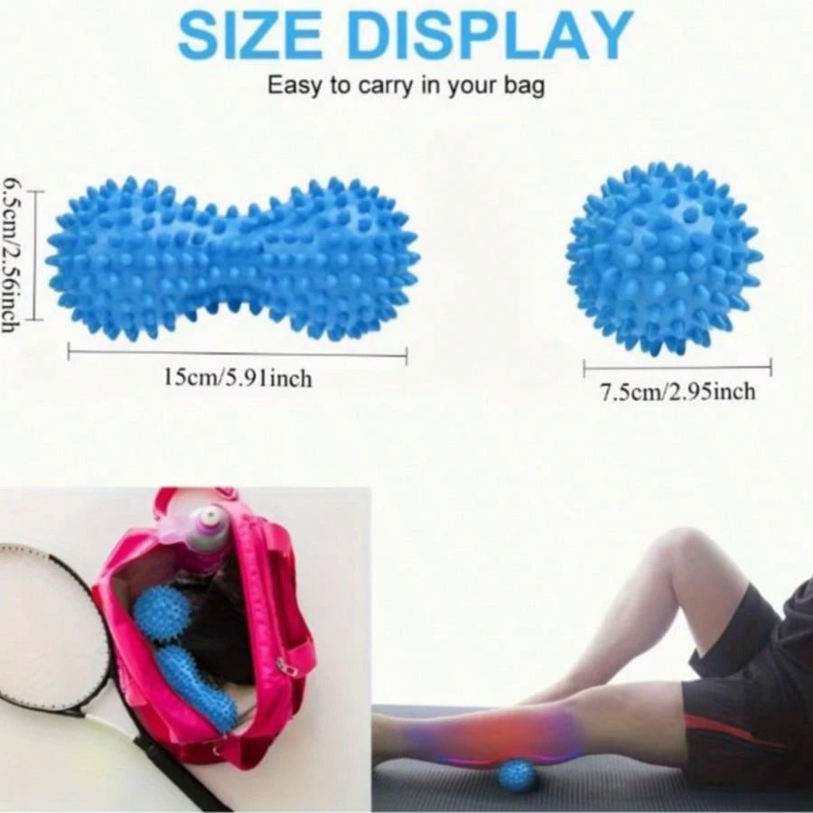2pcs/1pc Peanut Massage Ball Set, Peanut Massage Ball Plus Massage Ball, For Deep Tissue Massage And Muscle Relaxation- Perfect For Shoulders, Neck And Back, Gym, Sports, Fitness, Home Workout, Massa