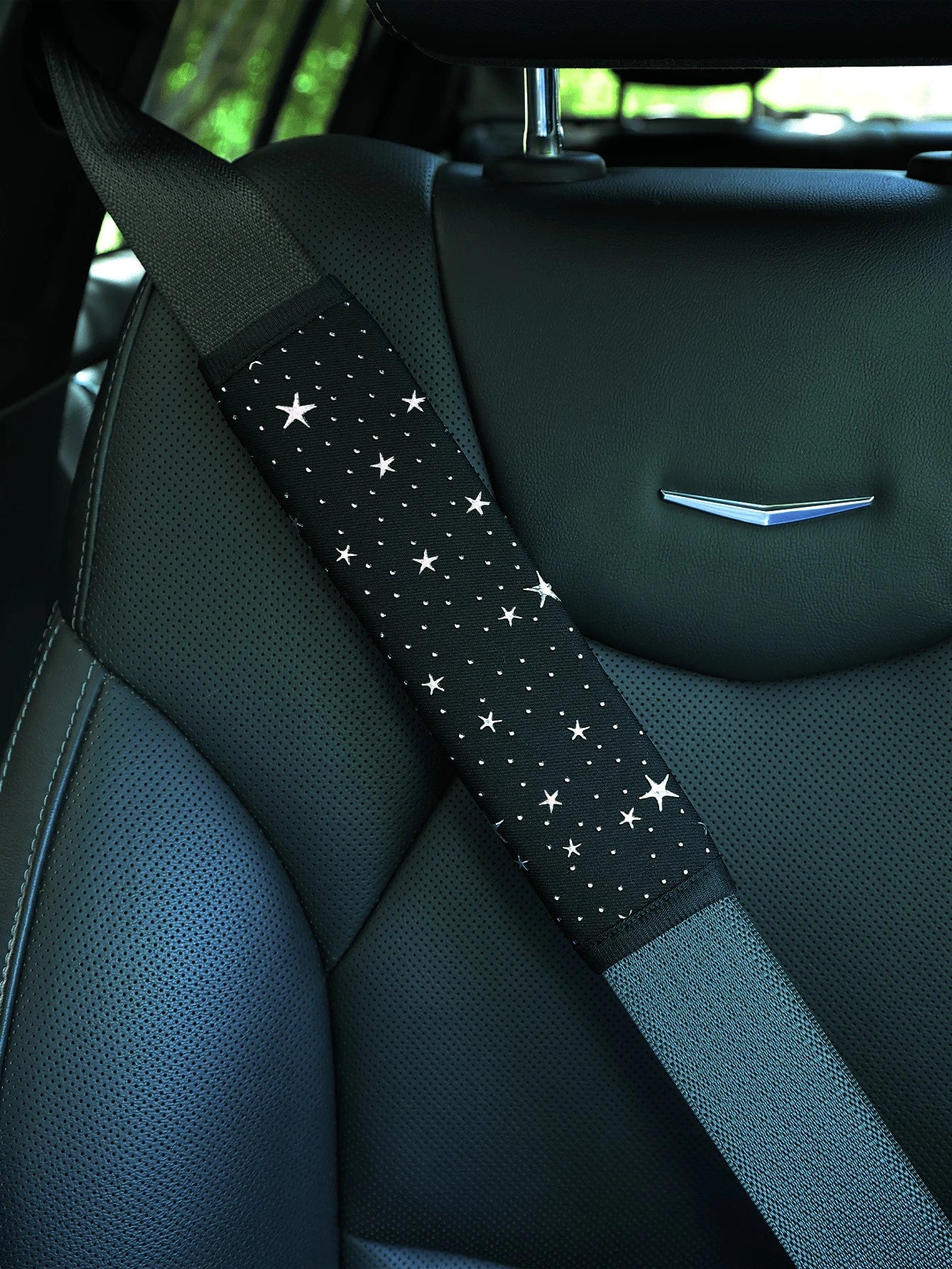 2PCS/1PC Sparkly Bling Star Car Seat Belt Covers, Cute Glitter Car Seatbelt Shoulder Pads For Women Girls, Soft Comfortable Universal Fit Seat Belt Strap Protector, Aesthetic Car Interior Decor Access