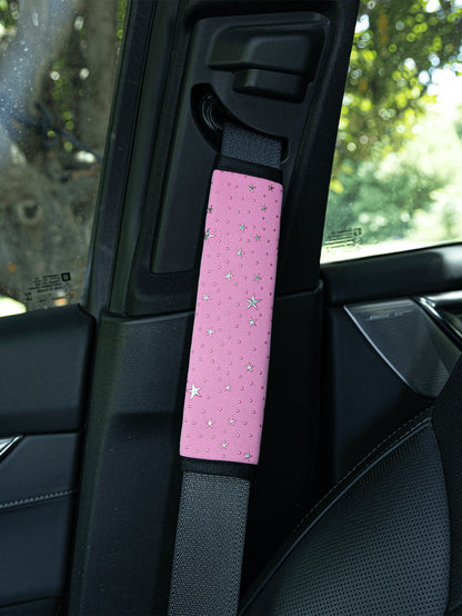 2PCS/1PC Sparkly Bling Star Car Seat Belt Covers, Cute Glitter Car Seatbelt Shoulder Pads For Women Girls, Soft Comfortable Universal Fit Seat Belt Strap Protector, Aesthetic Car Interior Decor Access