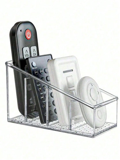 2pcs/1pc Transparent Remote Control Holder- Desktop TV Remote Control Stand With Non-Slip Base, Horizontal And Vertical Multi-Function, Universal Remote Control Storage Box Suitable For Living Room