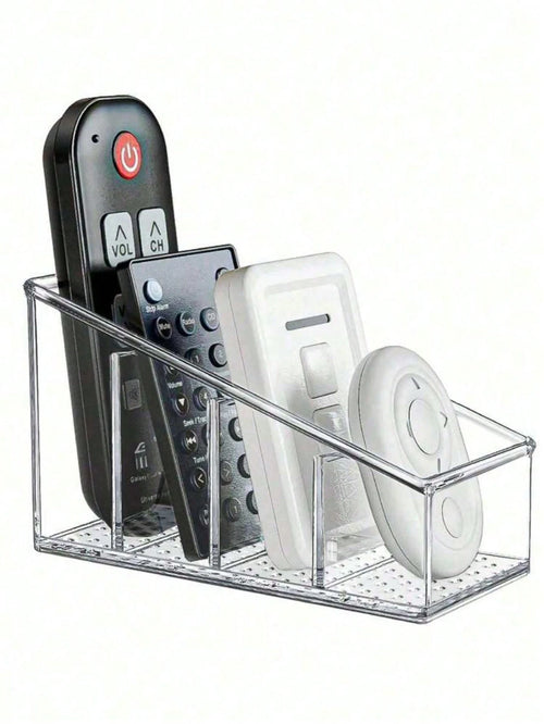 2pcs/1pc Transparent Remote Control Holder- Desktop TV Remote Control Stand With Non-Slip Base, Horizontal And Vertical Multi-Function, Universal Remote Control Storage Box Suitable For Living Room