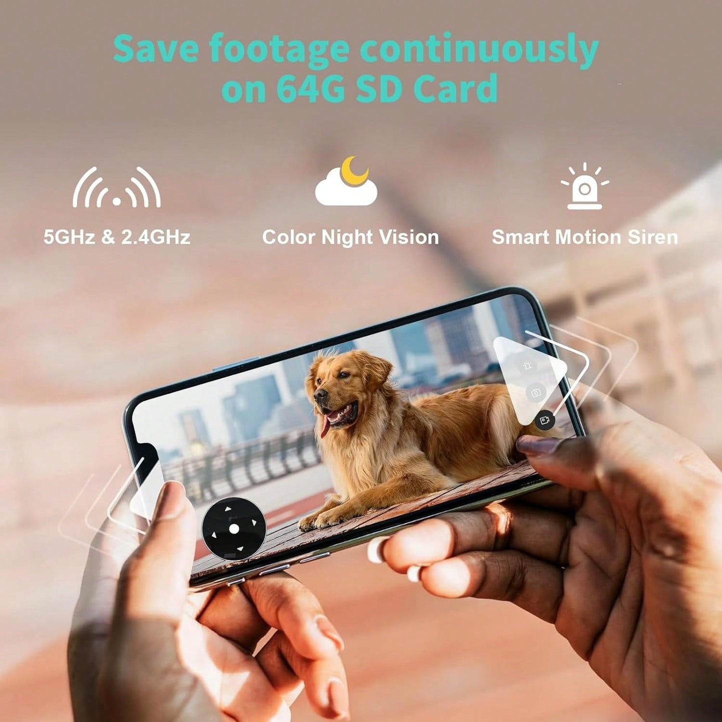 2pcs 3K, 360 ° Panoramic/Indoor/Outdoor Security Camera, Pet/Sports AI Recognition, Night Vision, Speaker, Indoor Camera With Mobile Application, Mobile Application Remote Operation, 5G And 2.4GHz WiF