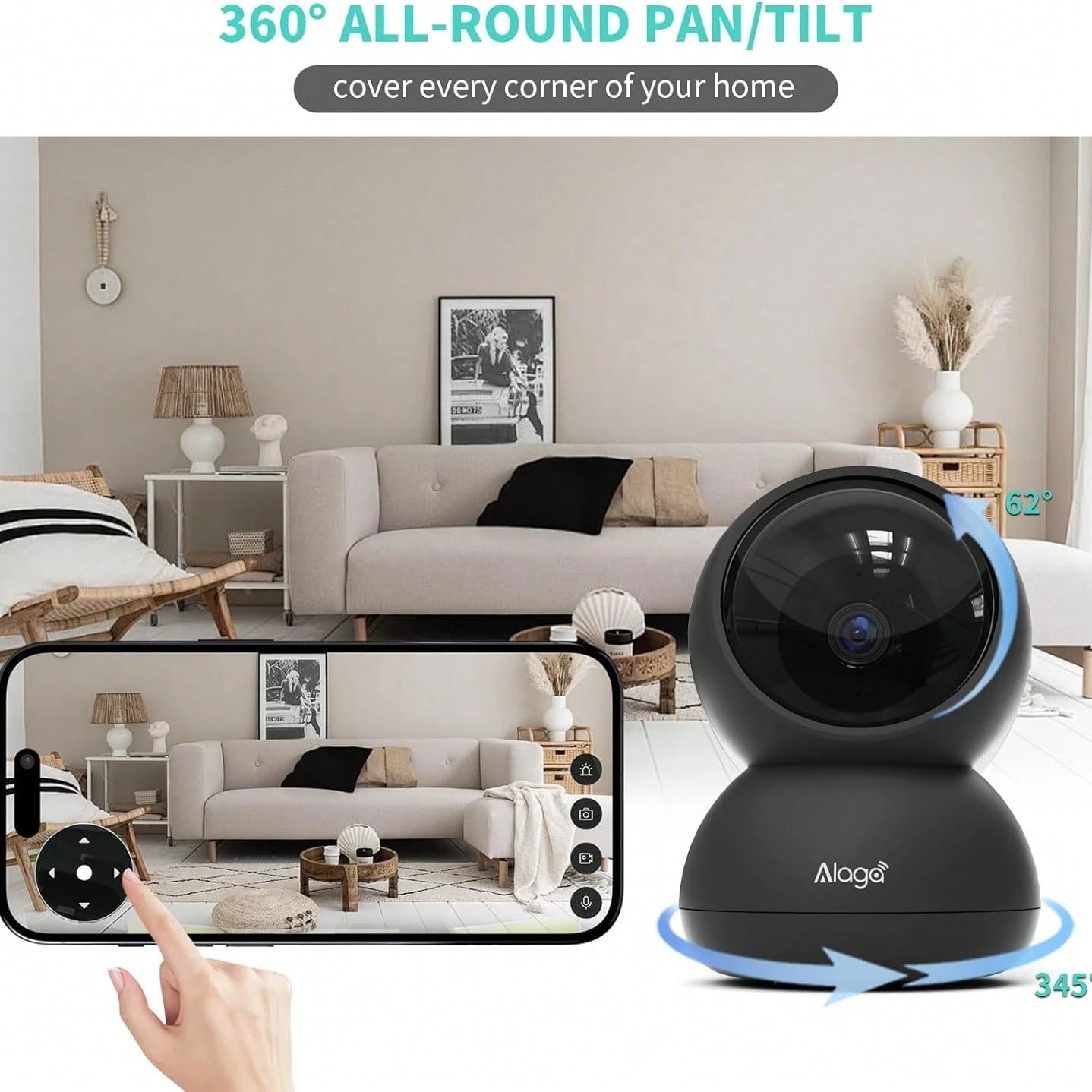 2pcs 3K, 360 ° Panoramic/Indoor/Outdoor Security Camera, Pet/Sports AI Recognition, Night Vision, Speaker, Indoor Camera With Mobile Application, Mobile Application Remote Operation, 5G And 2.4GHz WiF