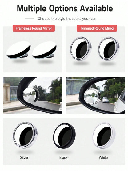 2pcs/4pcs Car Blind Spot Mirror, High-Definition Real Glass Rearview Mirror, Waterproof Wear-Resistant Adjustable Angle Mirror Sticker, Suitable For Most Car Side Mirrors, Reverse Observation, Lane Ch