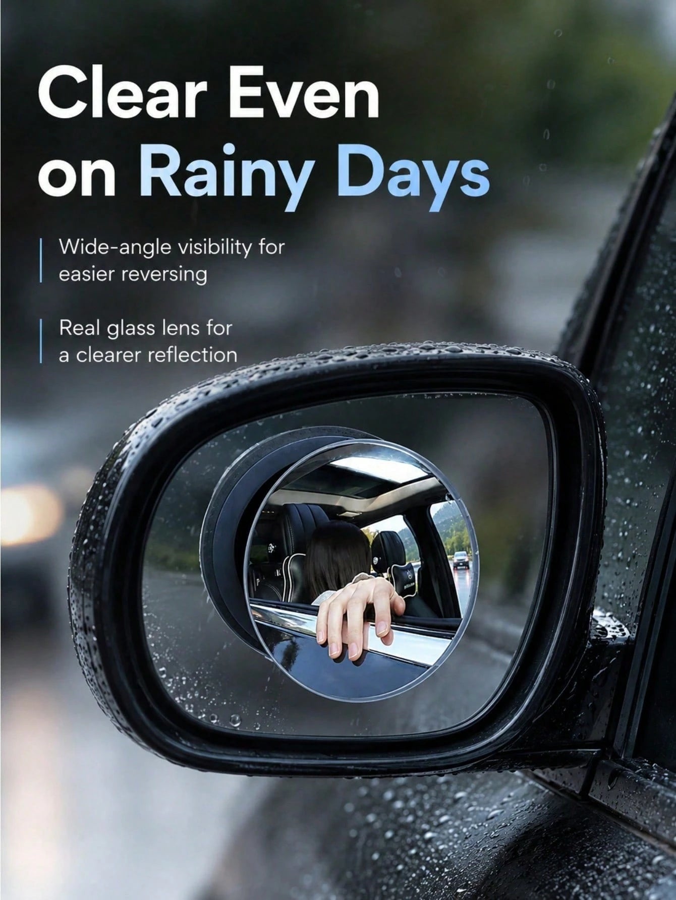 2pcs/4pcs Car Blind Spot Mirror, High-Definition Real Glass Rearview Mirror, Waterproof Wear-Resistant Adjustable Angle Mirror Sticker, Suitable For Most Car Side Mirrors, Reverse Observation, Lane Ch