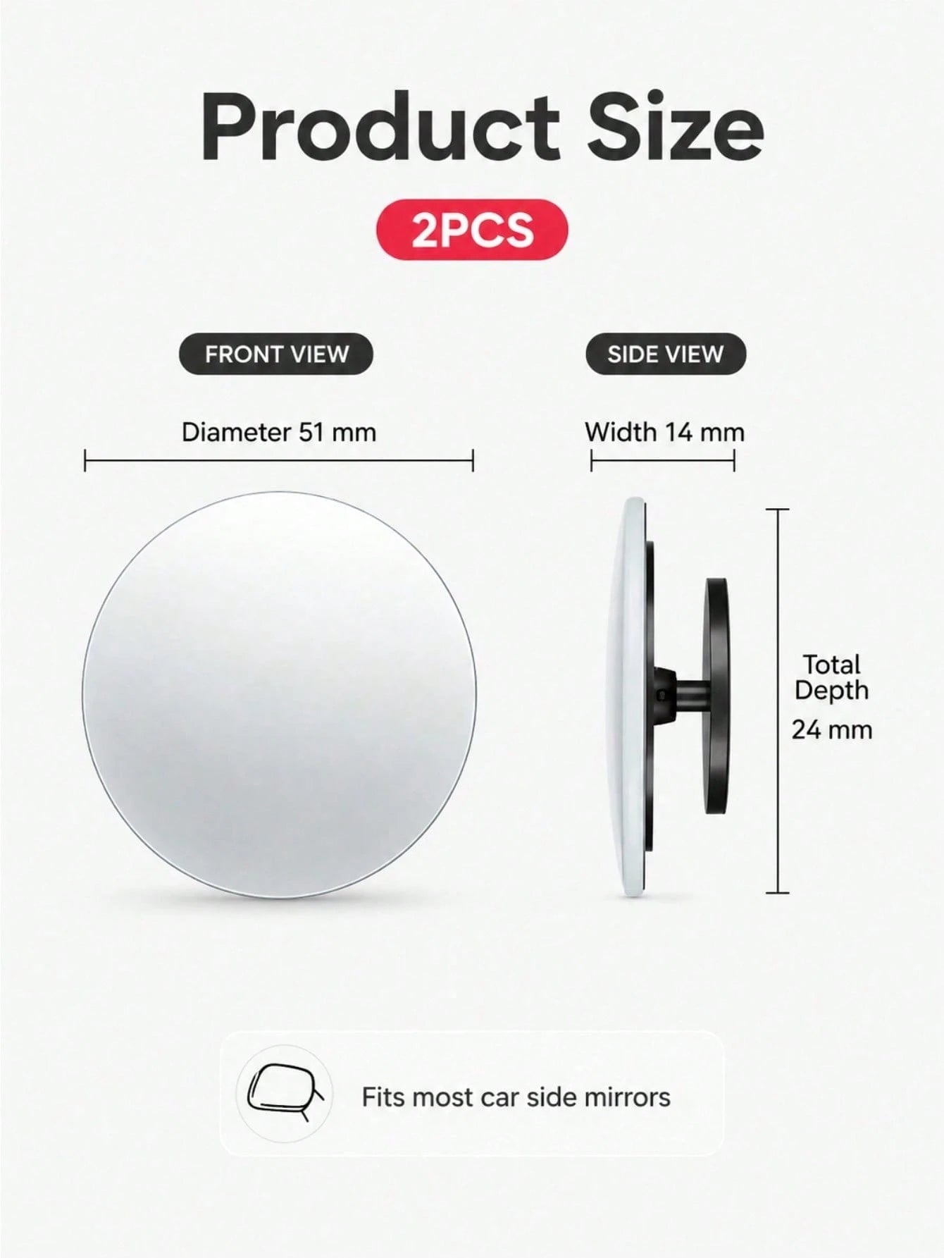 2pcs/4pcs Car Blind Spot Mirror, High-Definition Real Glass Rearview Mirror, Waterproof Wear-Resistant Adjustable Angle Mirror Sticker, Suitable For Most Car Side Mirrors, Reverse Observation, Lane Ch